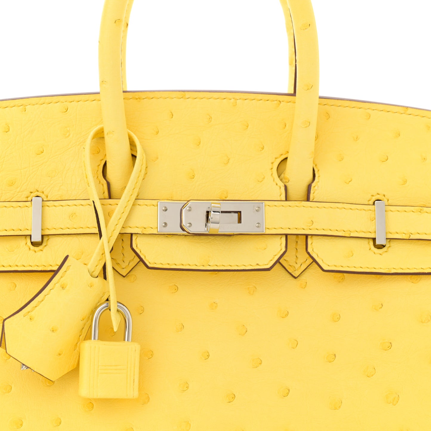 Ostrich Birkin 25 Jaune Citron
