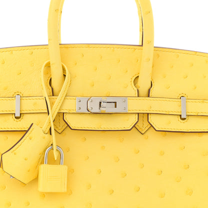 Hermes Ostrich Birkin 25 Jaune Citron 8 of 11