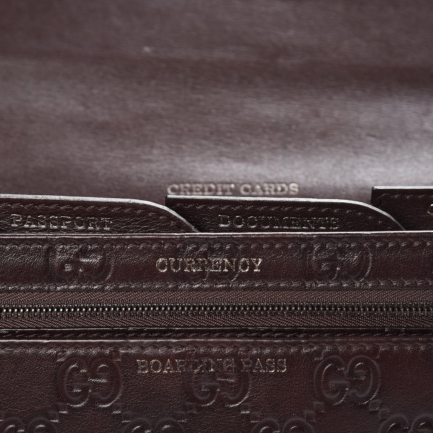 Guccissima Travel Document Case Brown