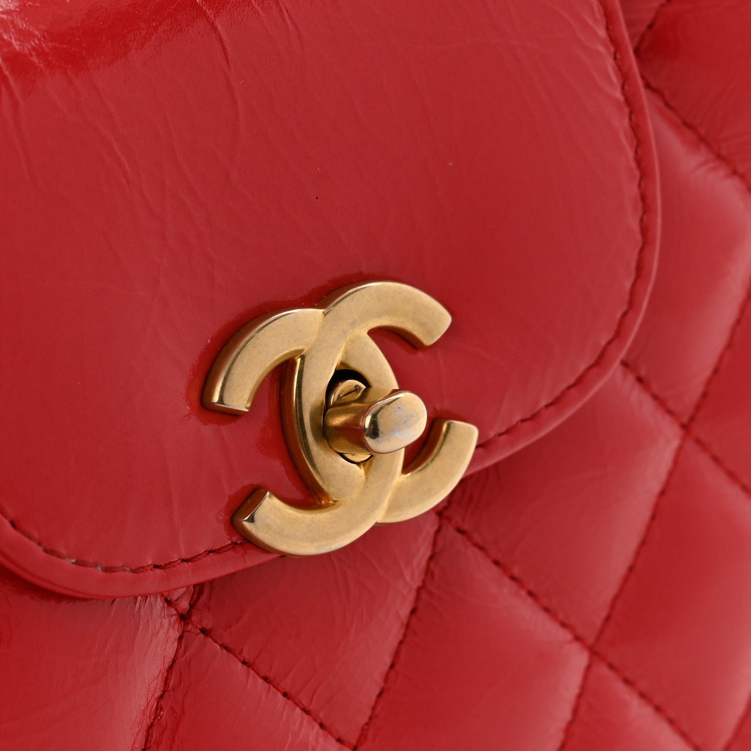 Chanel Shiny Aged Calfskin Quilted Nano Kelly Shopper Dark Red 11 of 14