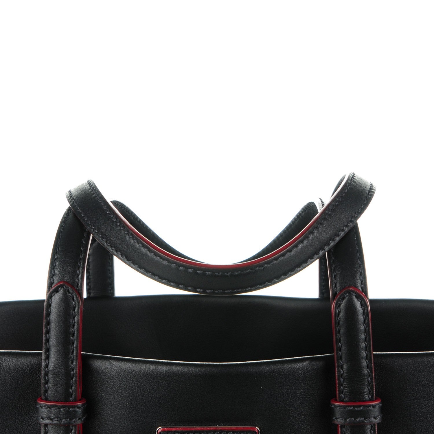 Prada City Calf Sport Tote Black Rosso 9 of 9
