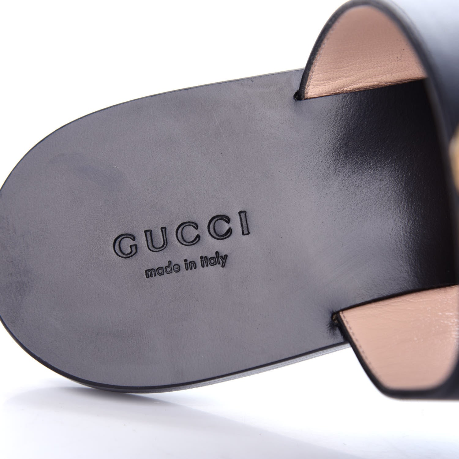 Gucci Calfskin GG Marmont Thong Sandals 38.5 Black 8 of 10