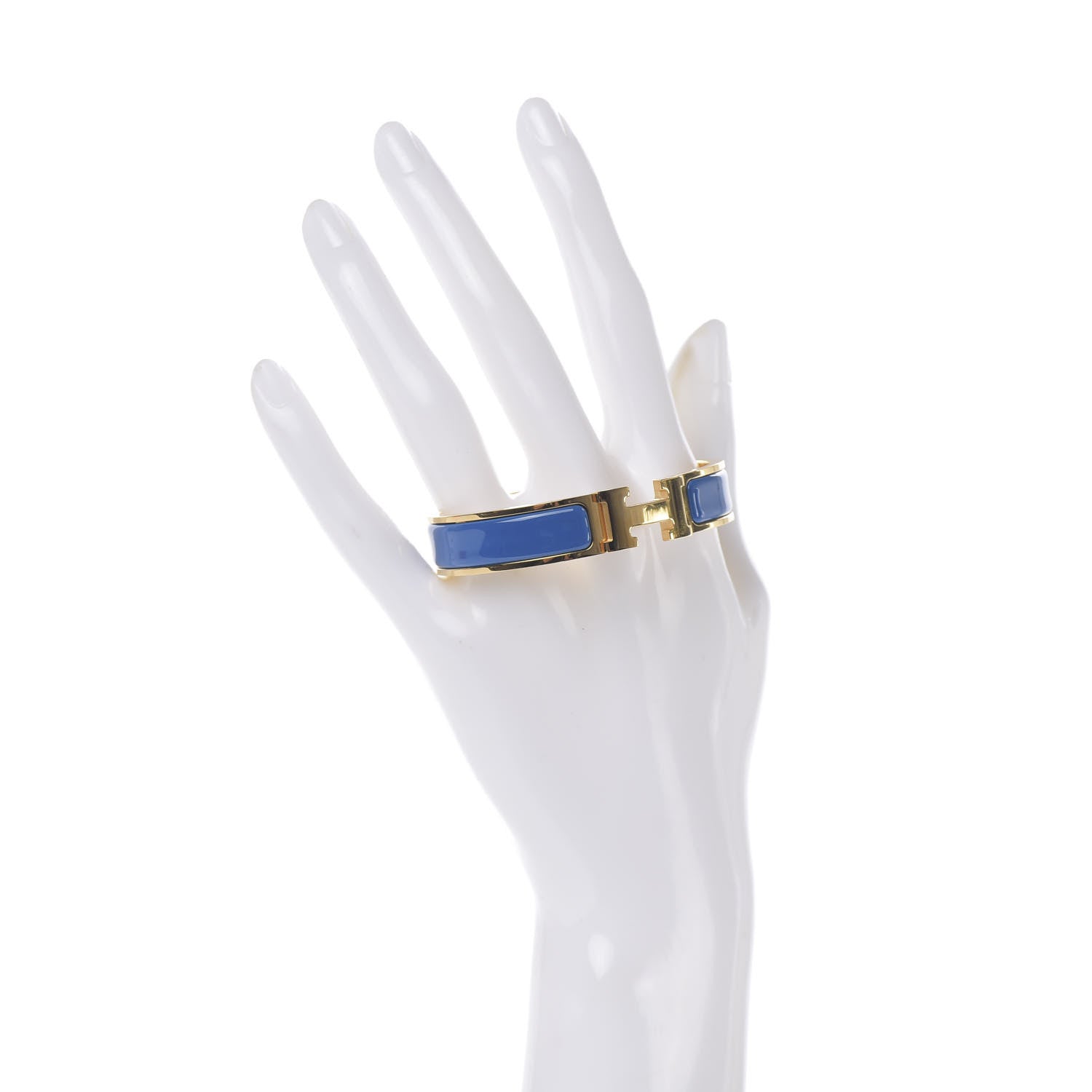 Hermes Enamel Narrow Clic Clac H Bracelet PM Bleu Intense 2 of 4