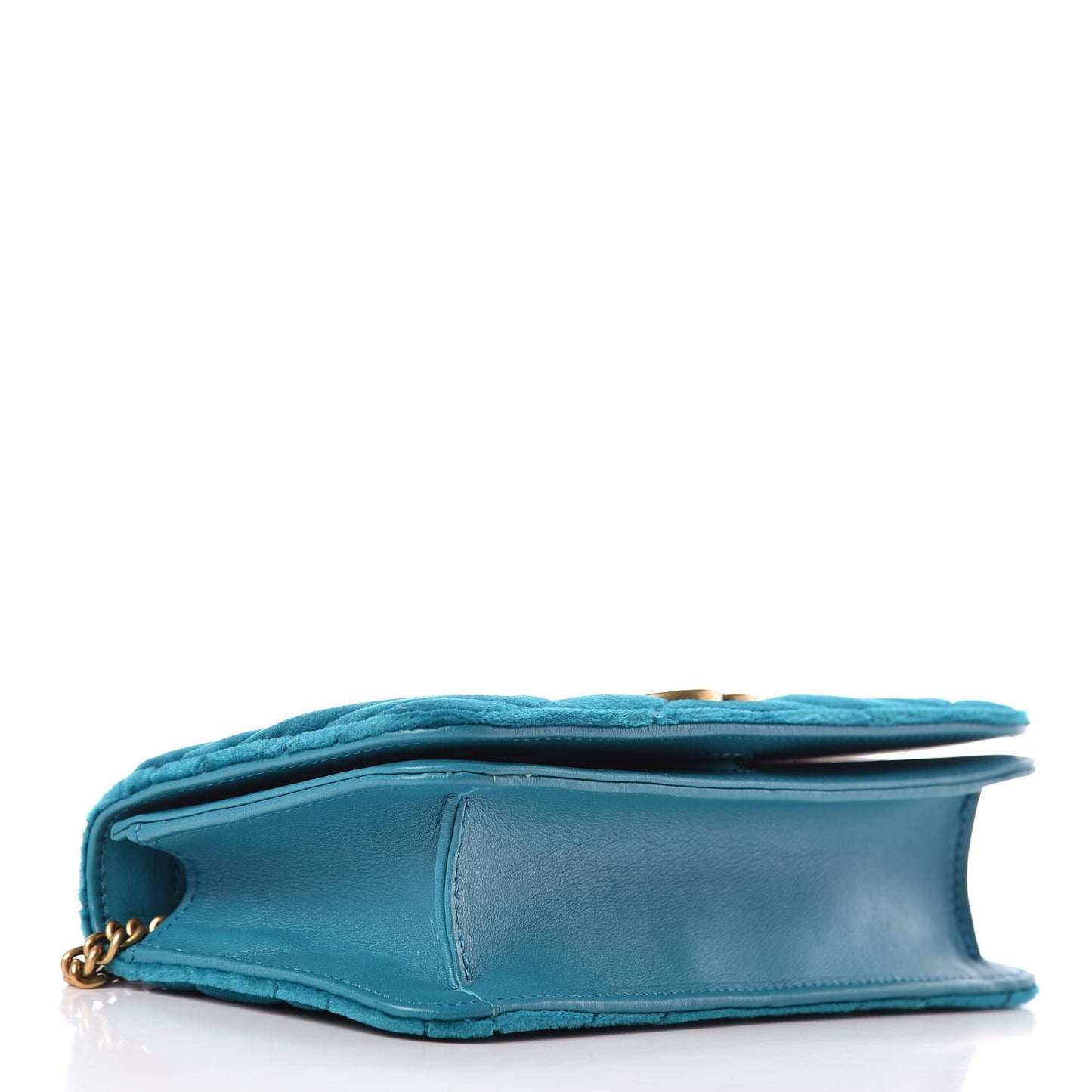 Velvet Matelasse GG Marmont Mini Bag Pavone Cyan