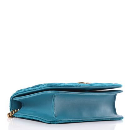 Gucci Velvet Matelasse GG Marmont Mini Bag Pavone Cyan 4 of 11