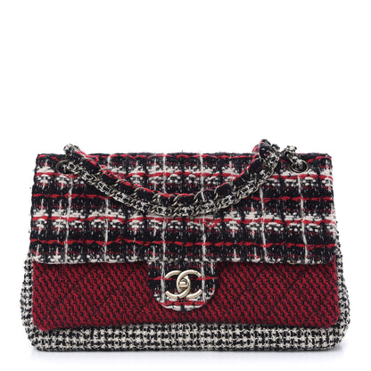 Chanel Tweed Quilted Medium Single Flap Red Black White 1 of 9