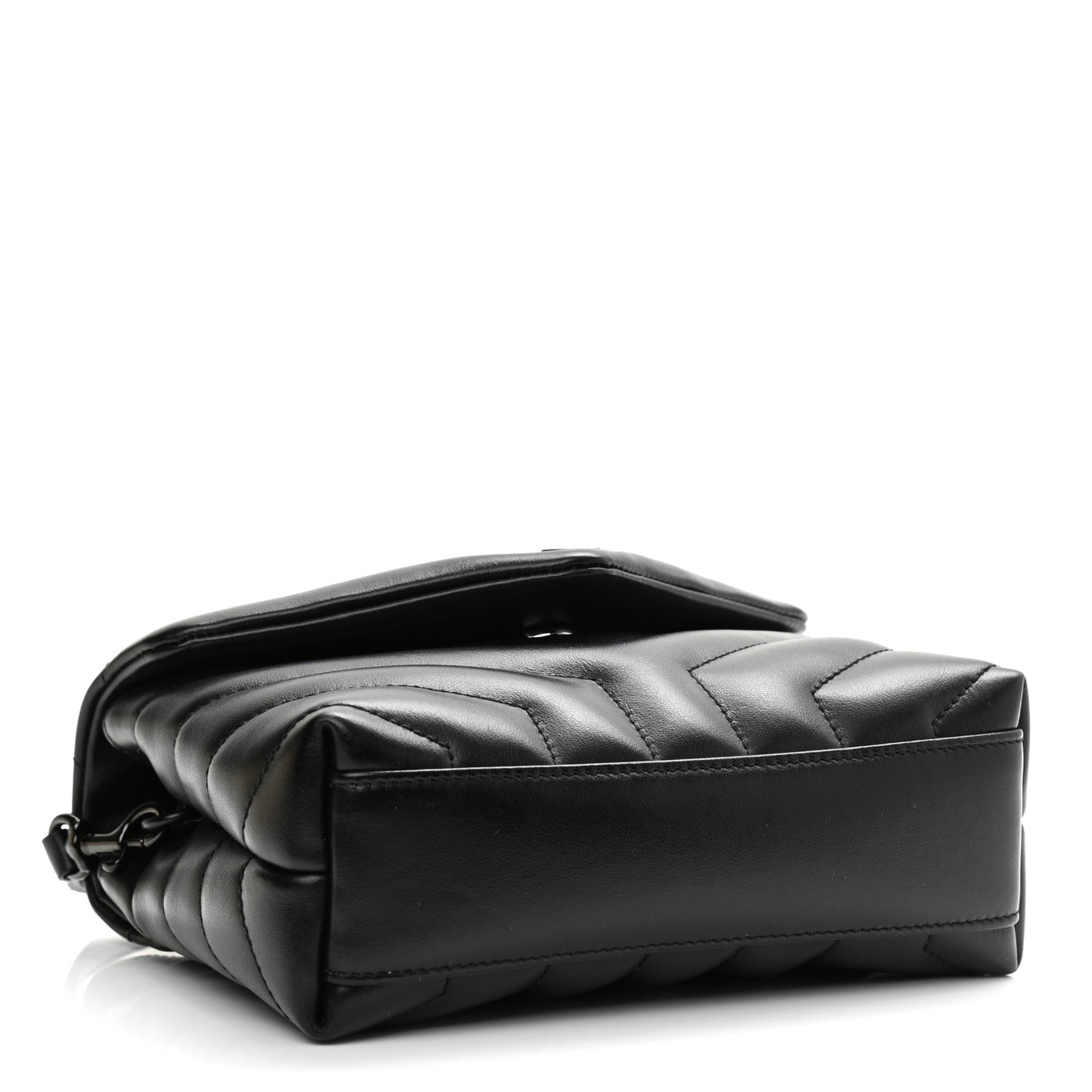 Calfskin Y Quilted Monogram Toy Loulou Crossbody Bag Black