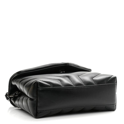 Saint Laurent Calfskin Y Quilted Monogram Toy Loulou Crossbody Bag Black 4 of 11