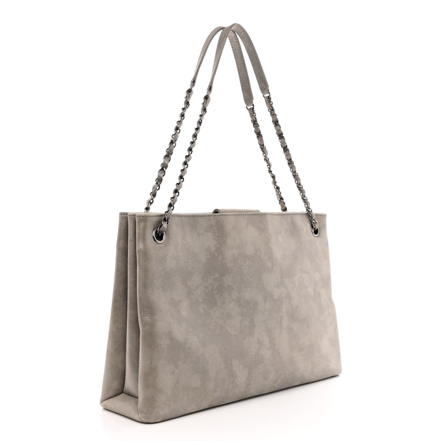 Chanel Iridescent Calfskin CC East West Shopping Tote Light Grey 3 of 11