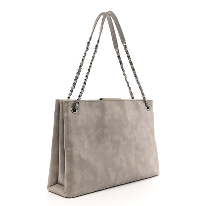 Chanel Iridescent Calfskin CC East West Shopping Tote Light Grey 3 of 11