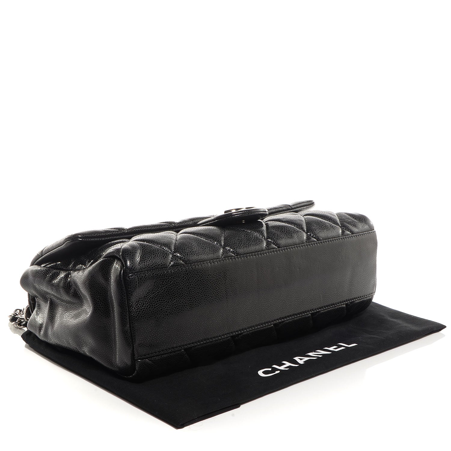Chanel Glazed Caviar Medium Nature Flap Bag Black 4 of 7