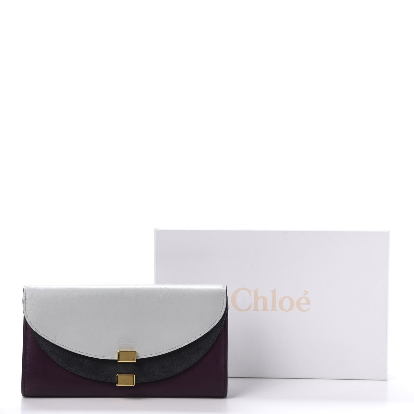 Calfskin Suede Georgia Flap Wallet Airy Grey