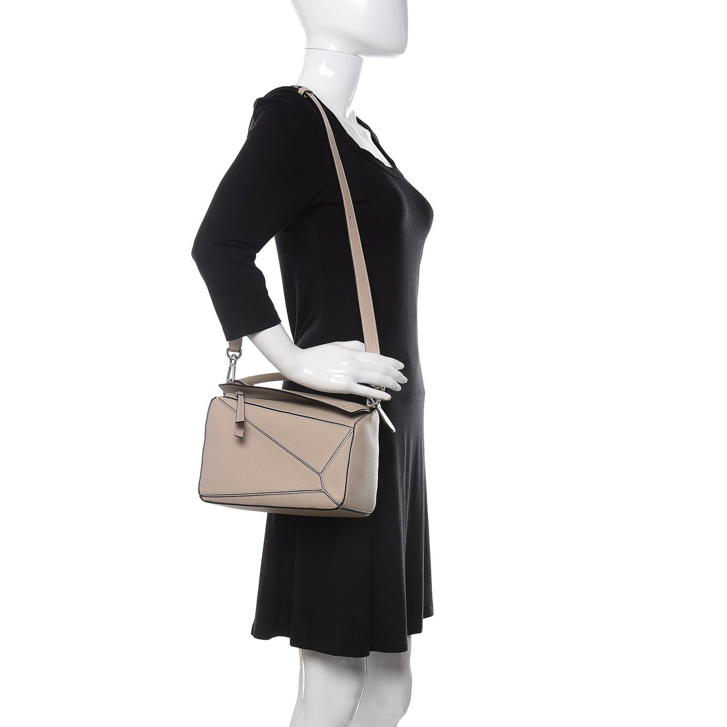 Calfskin Small Puzzle Bag Light Oat