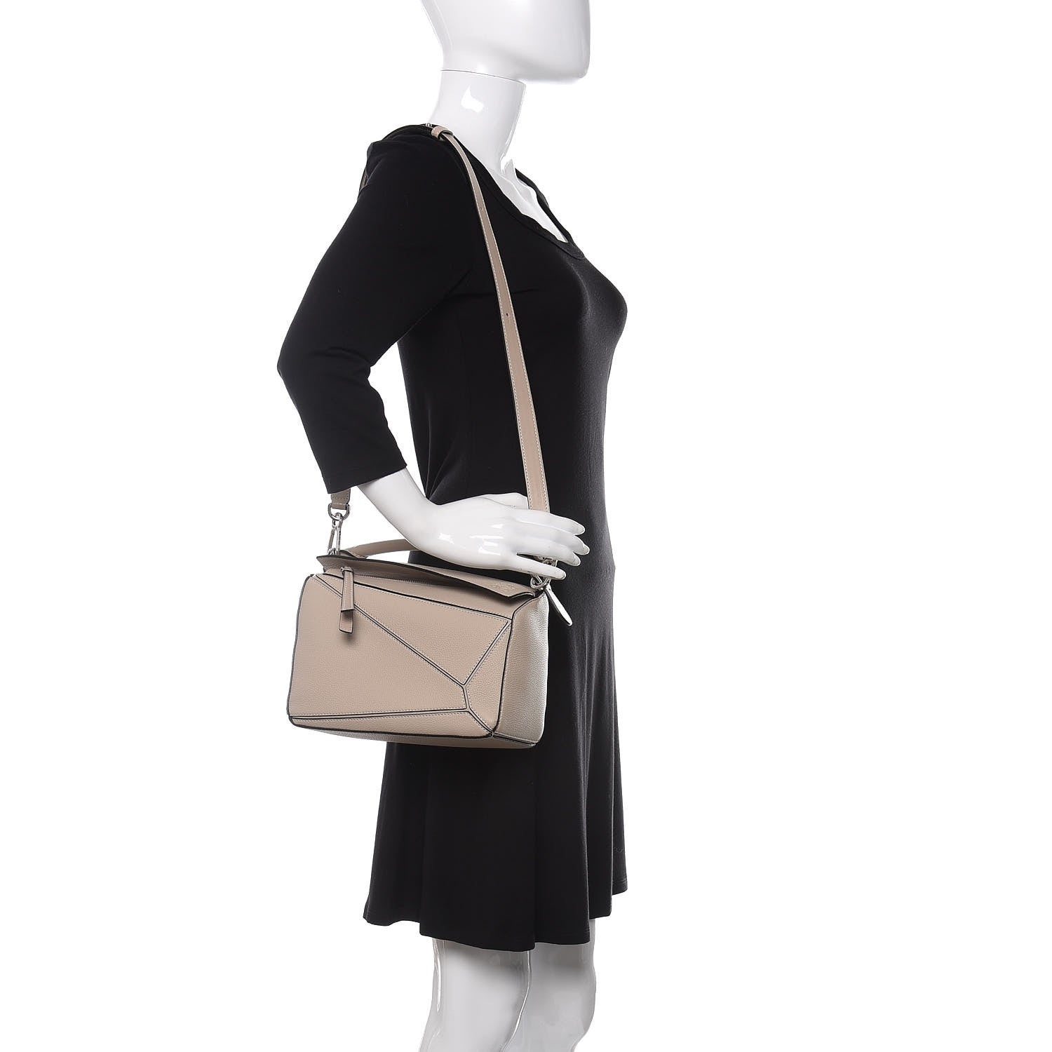 Loewe Calfskin Small Puzzle Bag Light Oat 2 of 11