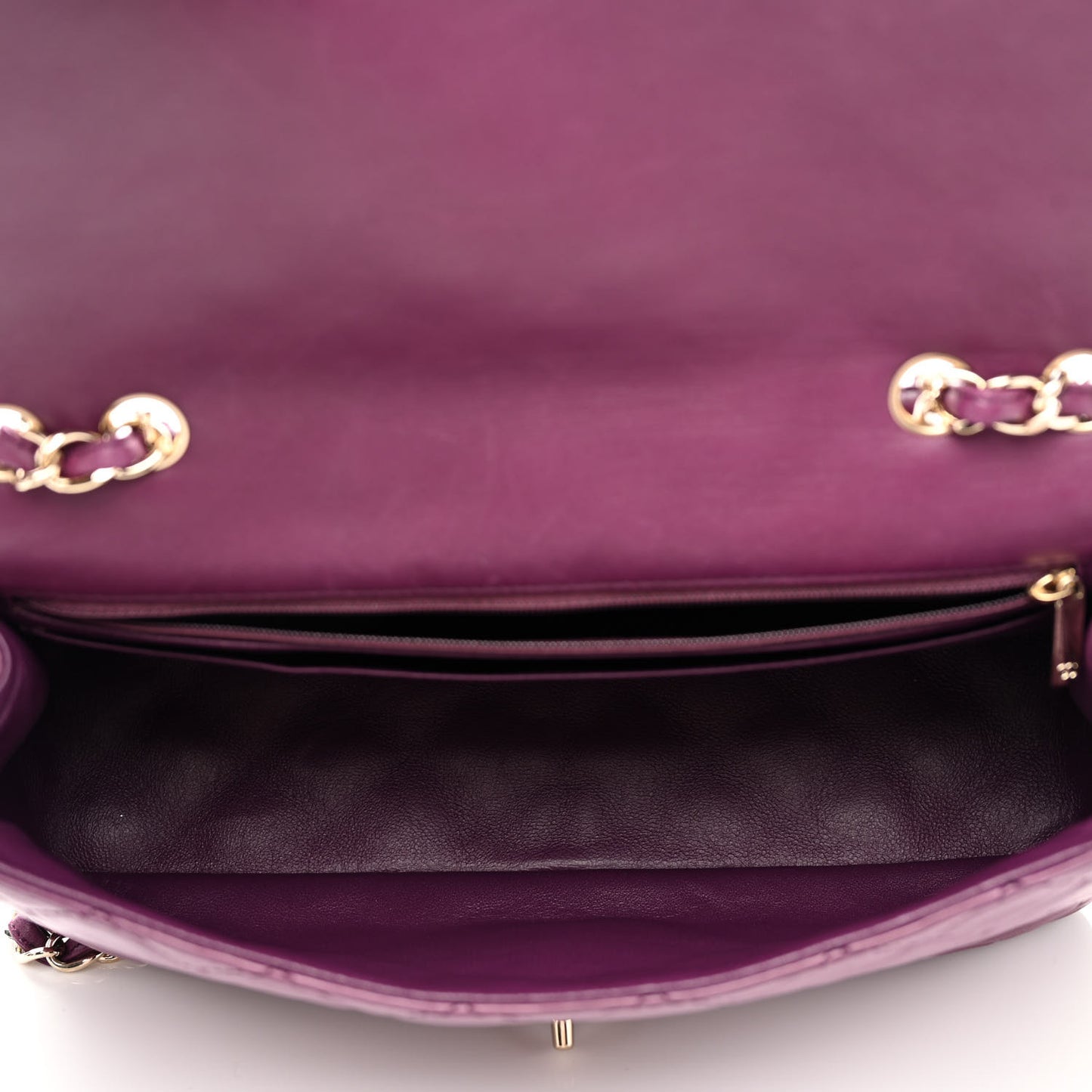 Lambskin Quilted Jumbo Single Flap Purple