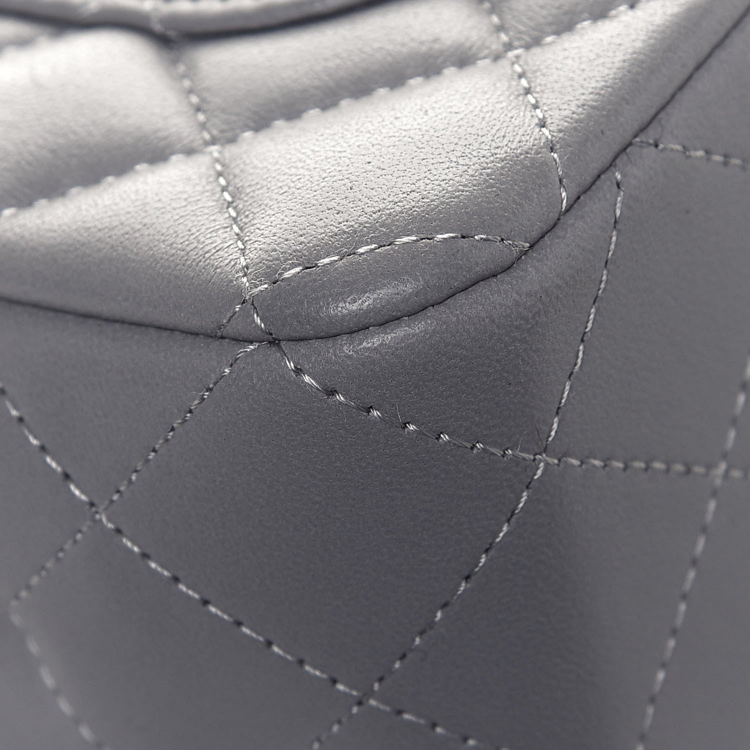 Chanel Lambskin Quilted Mini Rectangular Flap Grey 9 of 11