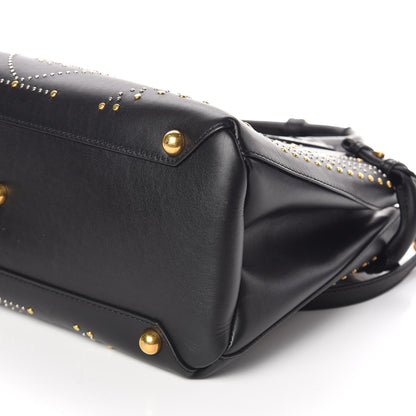 Burberry Smooth Calfskin Riveted Medium Banner Tote Black 6 of 10