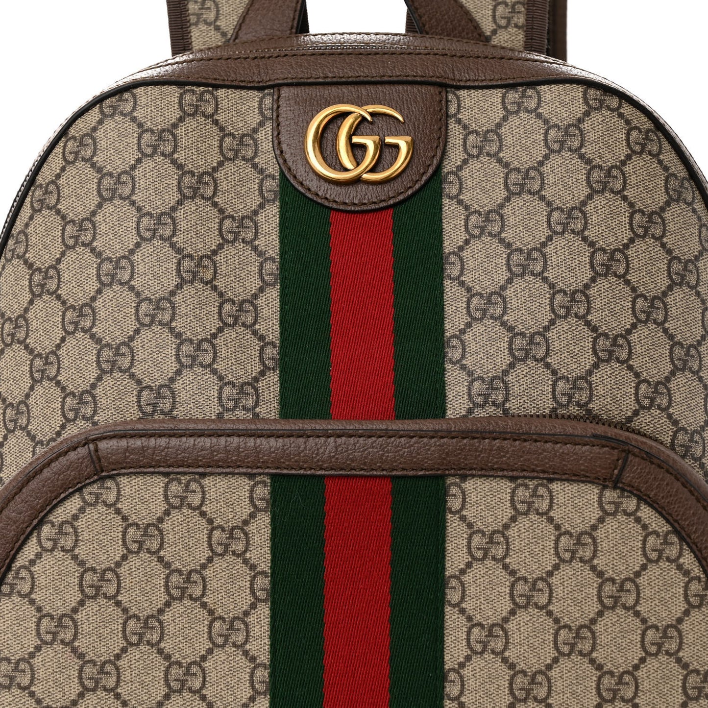 GG Supreme Monogram Medium Ophidia Day Backpack Brown