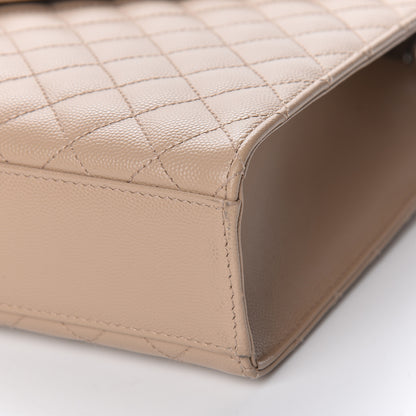 Saint Laurent Grain De Poudre Large Tri-Quilt Monogram Satchel Dark Beige 9 of 11