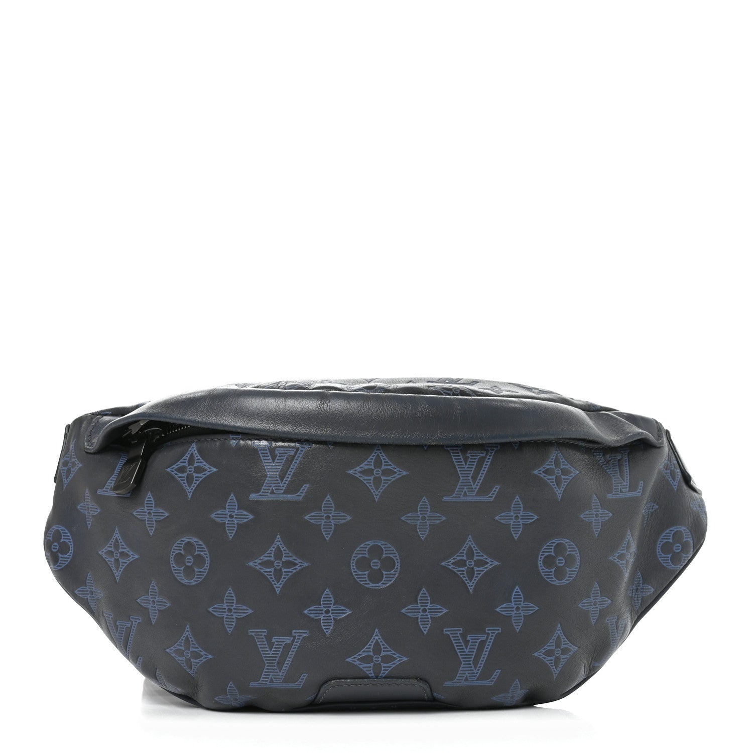 Louis Vuitton Calfskin Monogram Shadow Discovery Bumbag PM Navy Blue 1 of 9