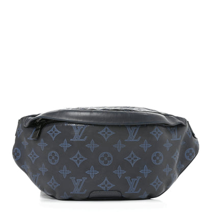 Louis Vuitton Calfskin Monogram Shadow Discovery Bumbag PM Navy Blue 1 of 9