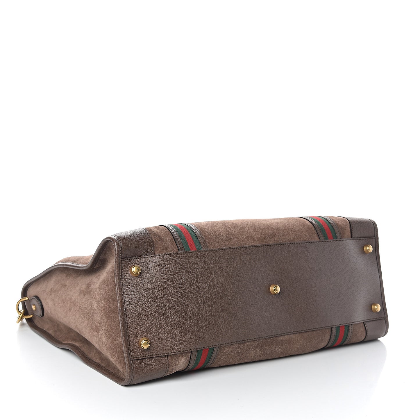 Suede Daino Textured Dollar Calfskin Web Large Neo Vintage Duffle Bag Deep Acero New Acero