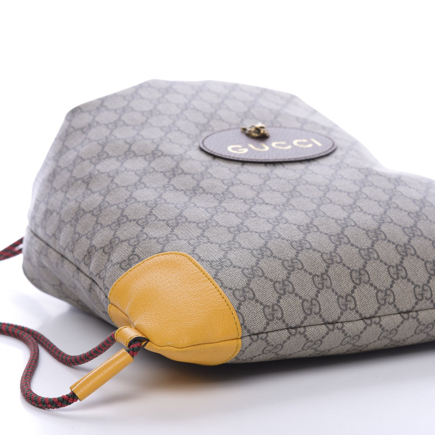 Gucci GG Supreme Monogram Neo Vintage Drawstring Backpack Beige New Acero Crop 7 of 9