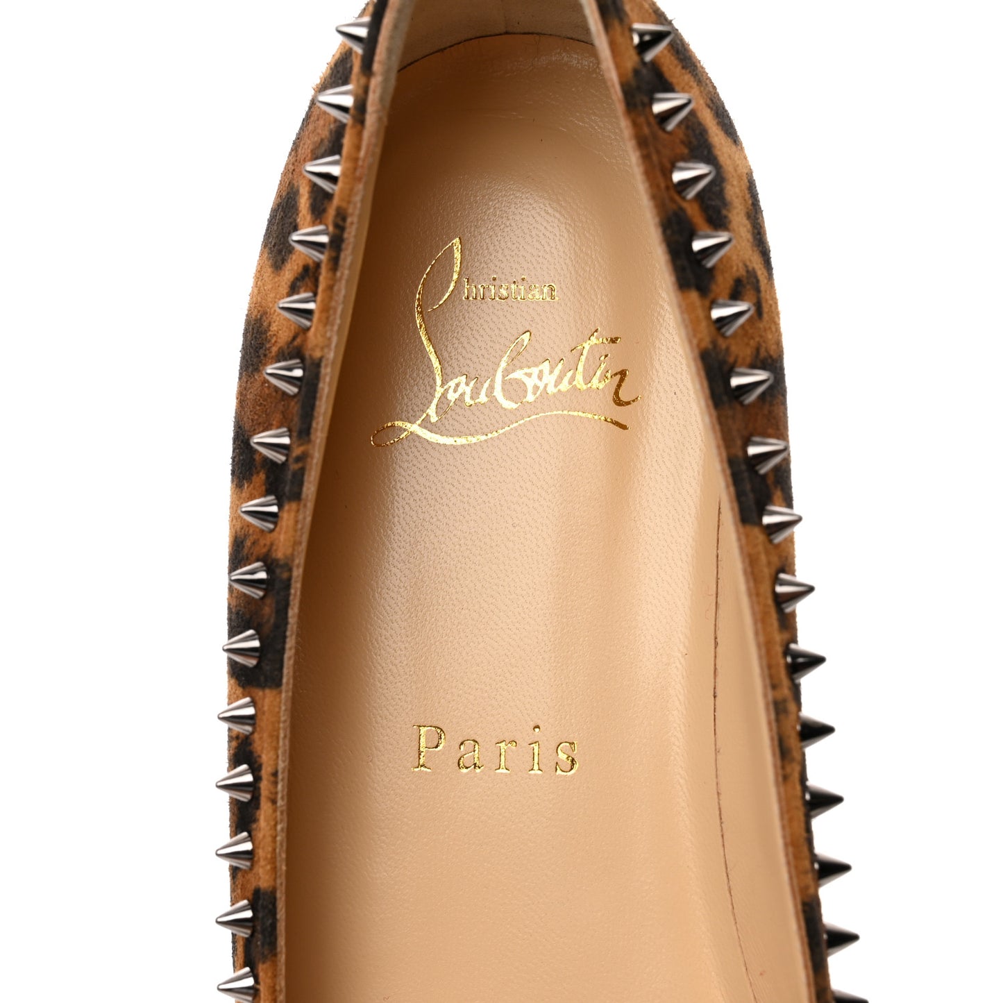 Veau Velours Studded Anjalina Flats 36 Leo Gun Metal