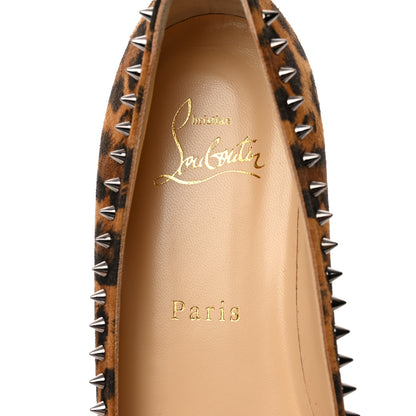 Christian Louboutin Veau Velours Studded Anjalina Flats 36 Leo Gun Metal 6 of 8