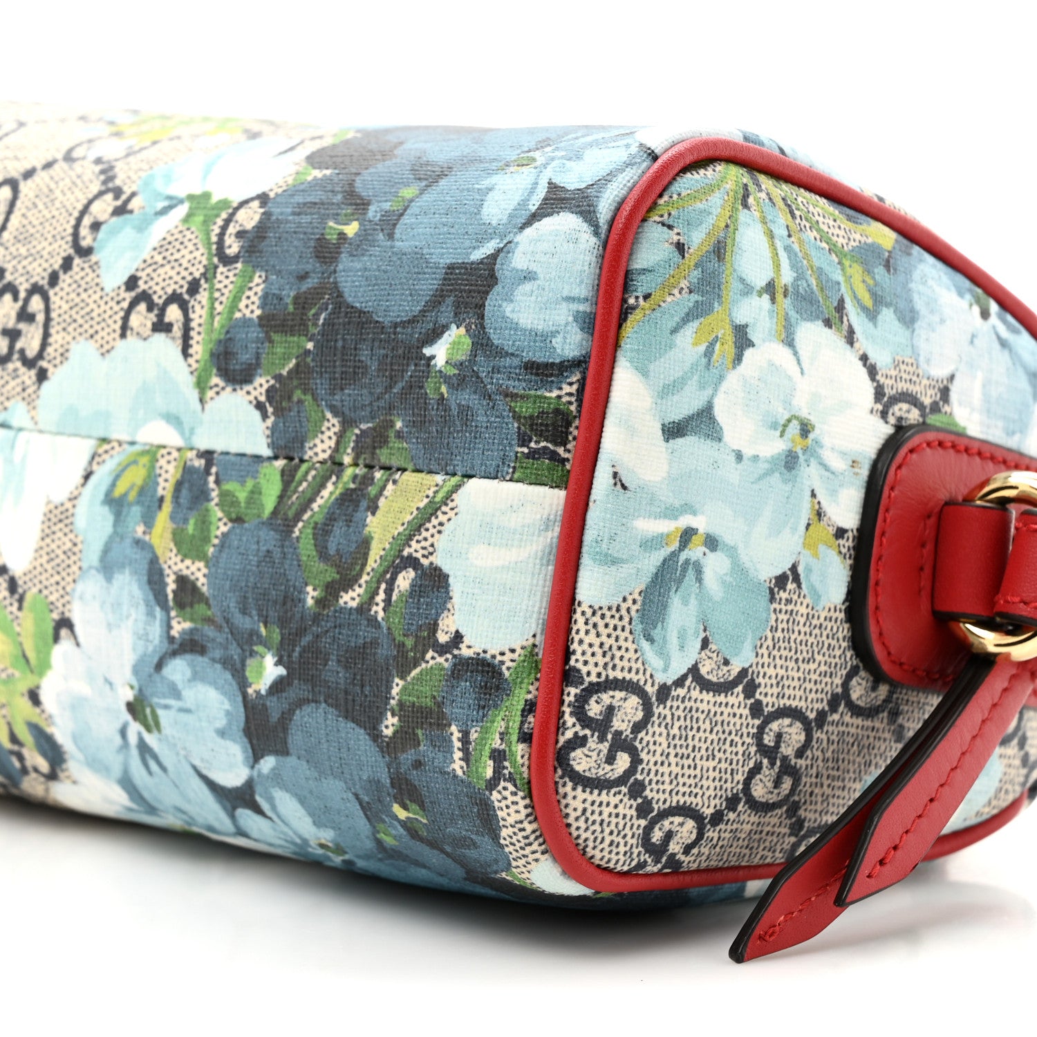 Gucci GG Supreme Monogram Blooms Mini Boston Navy Blue Hibiscus 9 of 10