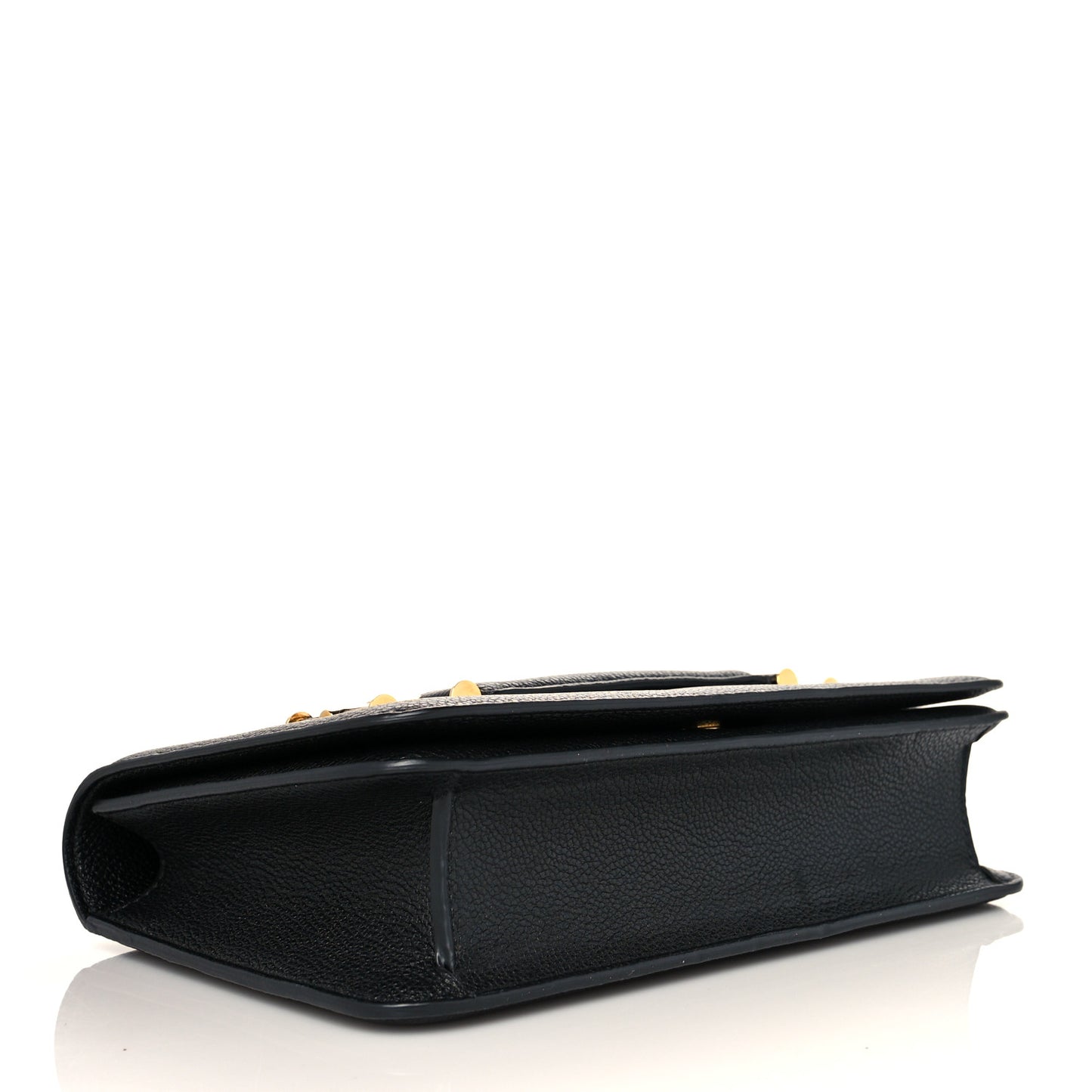 Grained Calfskin Small Tara Clutch Black