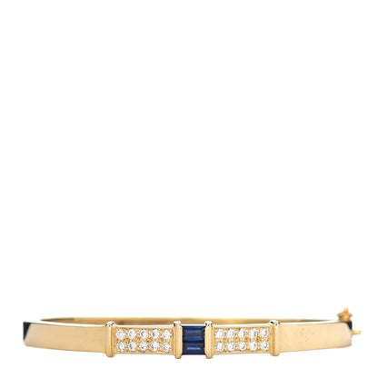 Cartier 18K Yellow Gold Diamond Sapphire Bangle Bracelet 1 of 4