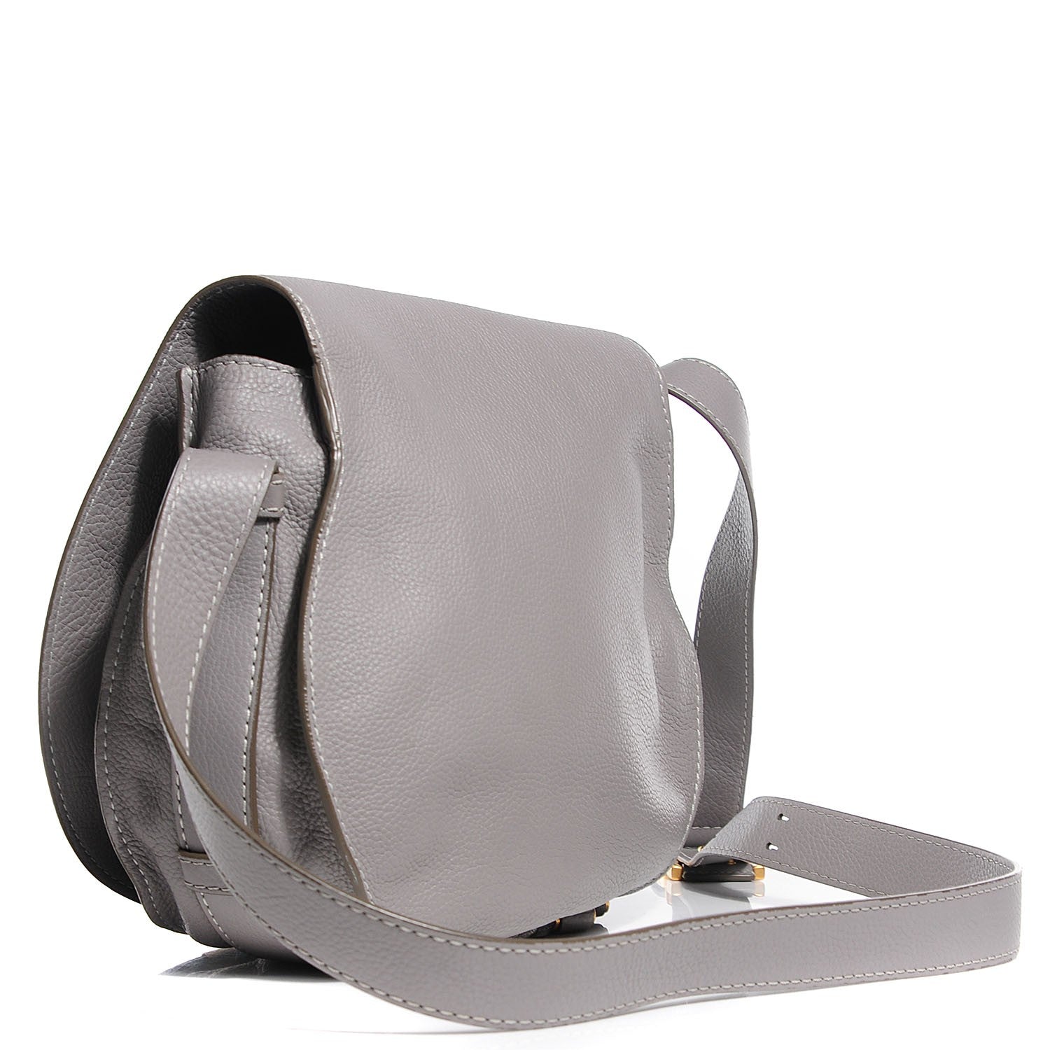 Chloe Calfskin Medium Marcie Round Crossbody Bag Cashmere Grey 3 of 9