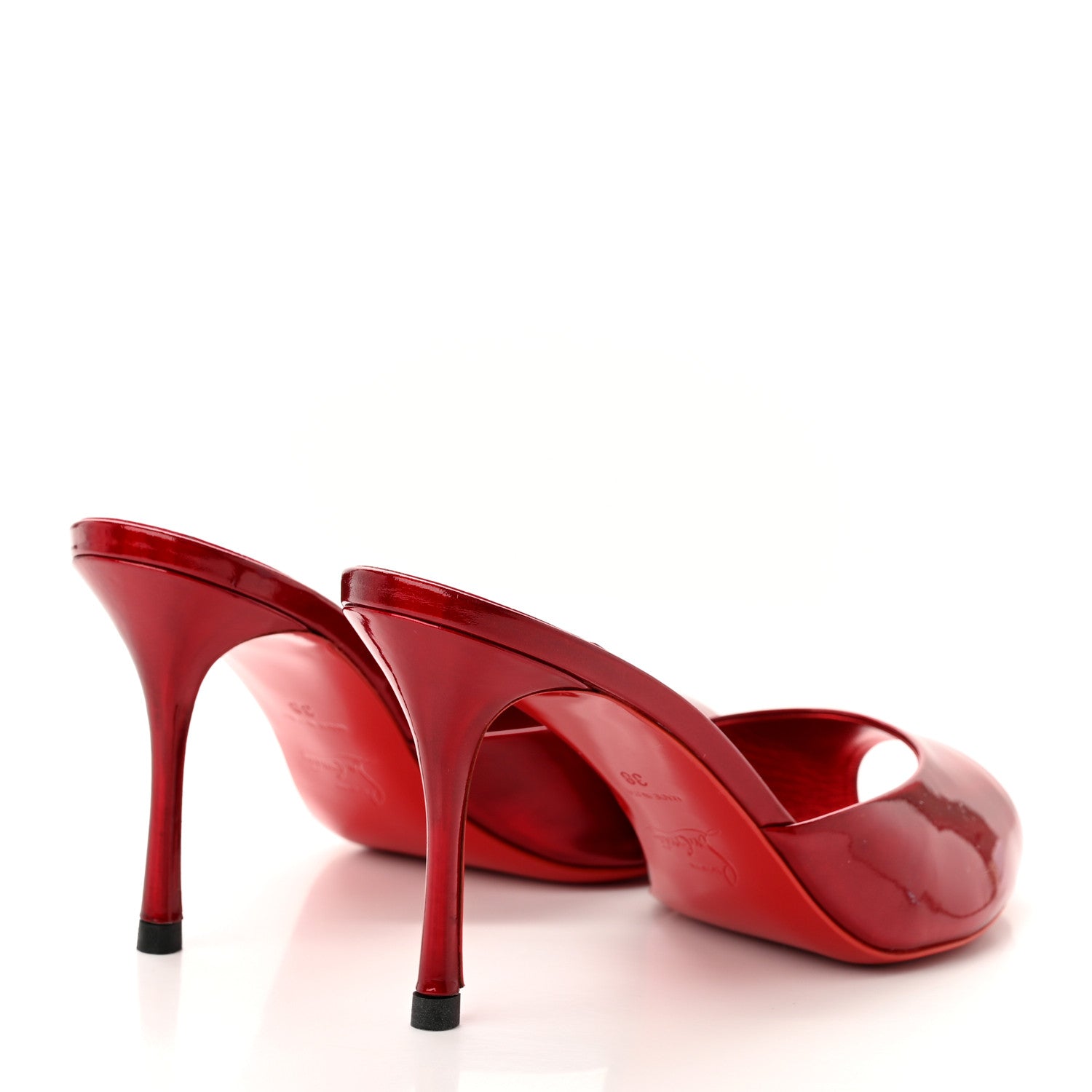 Christian Louboutin Metallic Patent Me Dolly 85 Pumps 38 Loubi 4 of 8