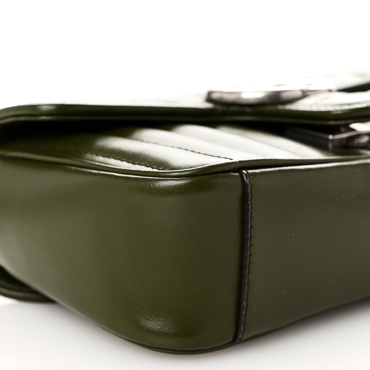 Calfskin Matelasse Aria Mini GG Marmont Shoulder Bag Military Wood