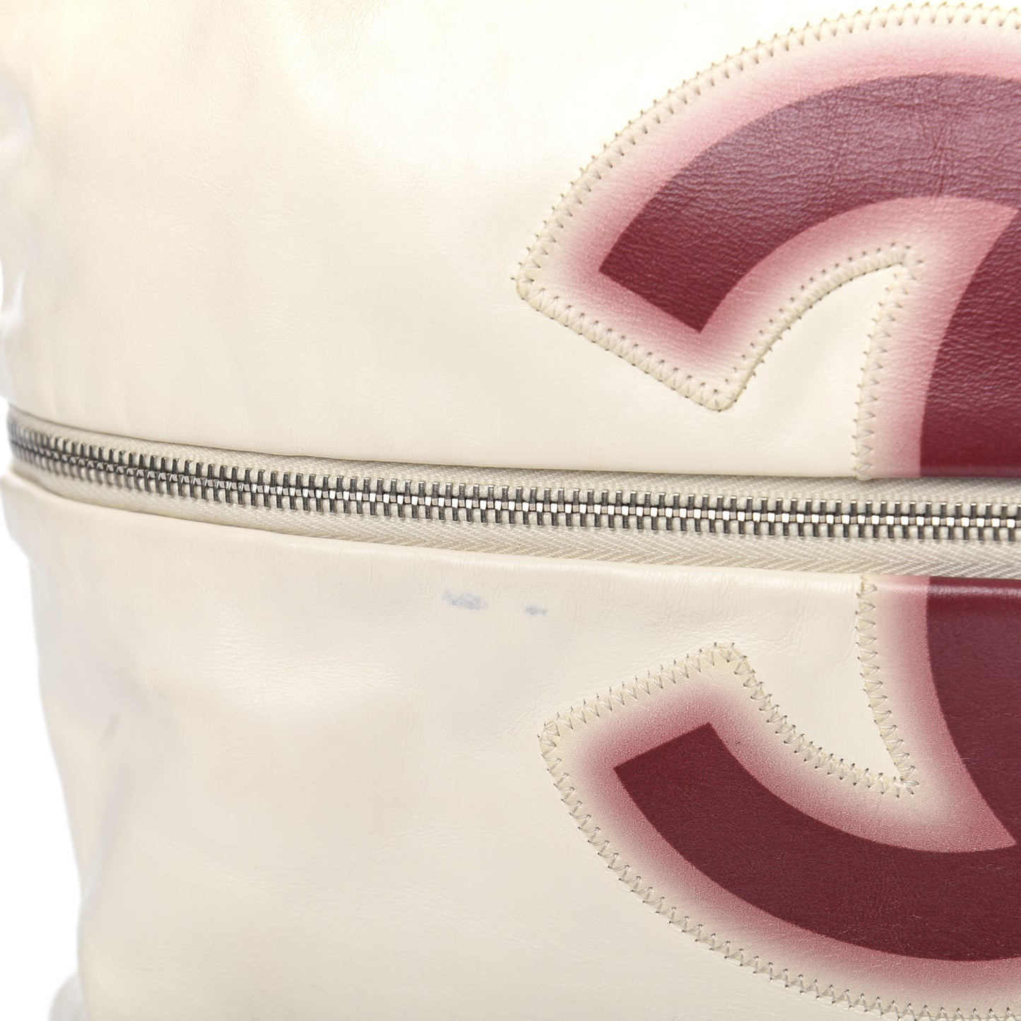 Calfskin Large Expandable Paris London Tote Bag White