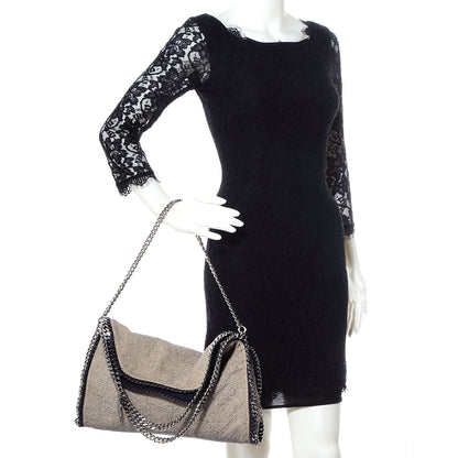 Stella McCartney Woven Boucle Fold Over Falabella Navy 2 of 8