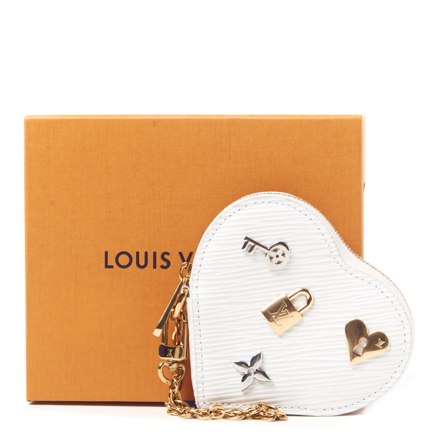 Louis Vuitton Epi Love Lock Heart Coin Purse White 9 of 9