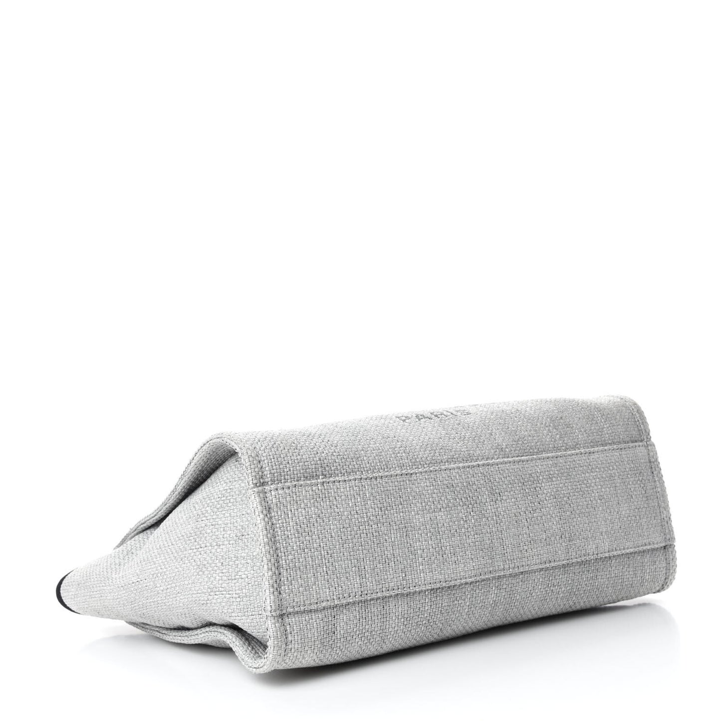 Woven Straw Raffia Small Deauville Tote Grey