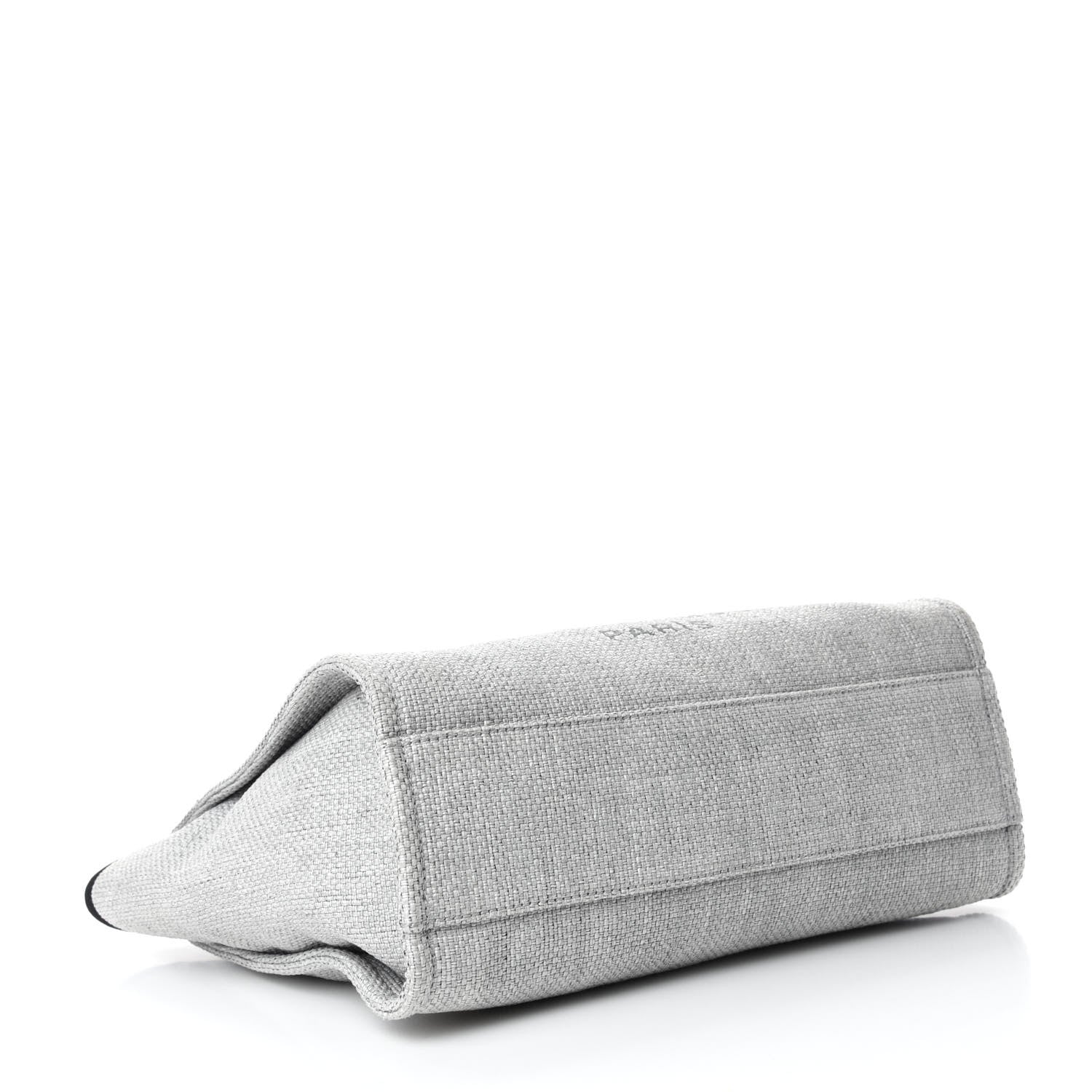 Chanel Woven Straw Raffia Small Deauville Tote Grey 4 of 10