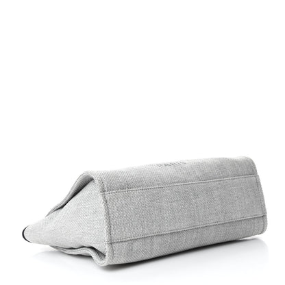 Chanel Woven Straw Raffia Small Deauville Tote Grey 4 of 10