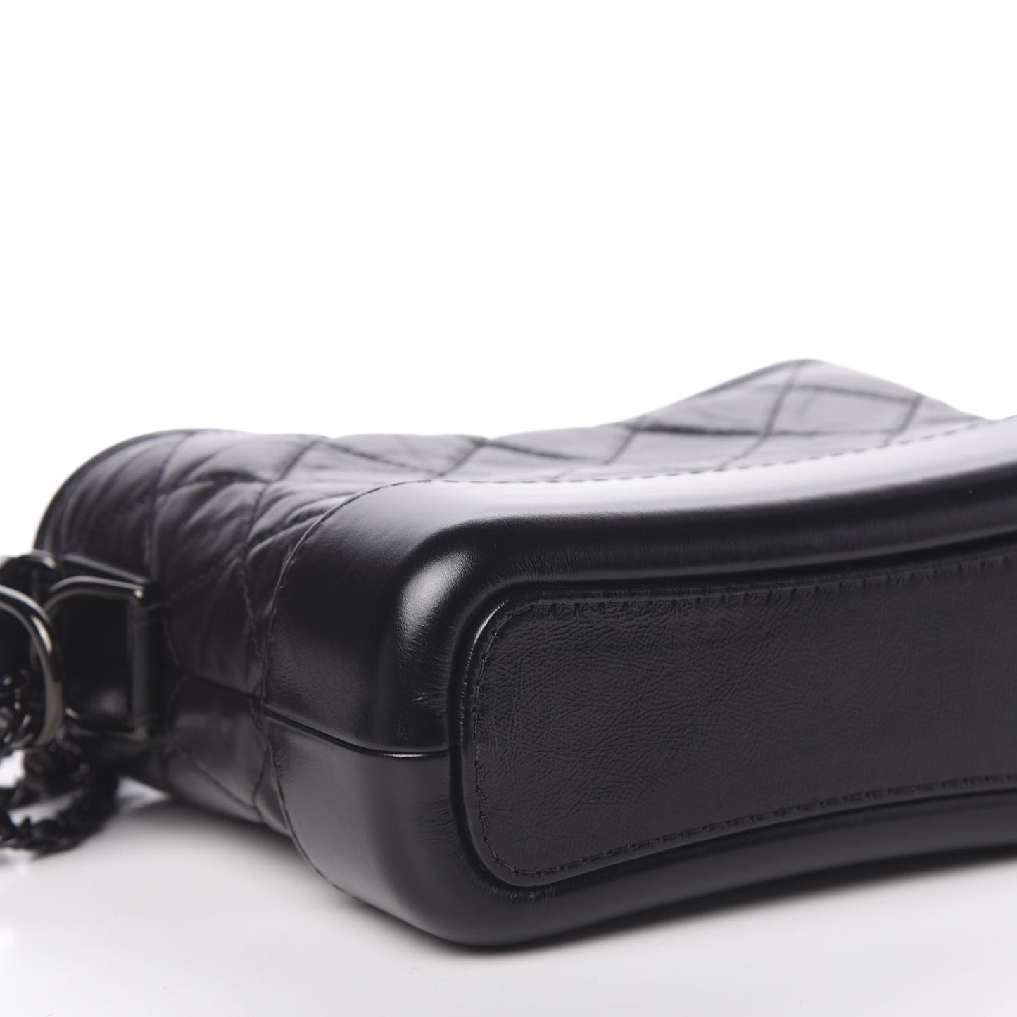 Aged Calfskin Quilted Small Gabrielle Hobo So Black