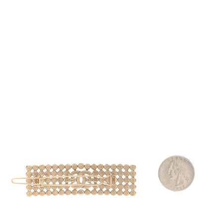 Chanel Metal Strass CC Hair Clip Barrette Gold Black 2 of 3