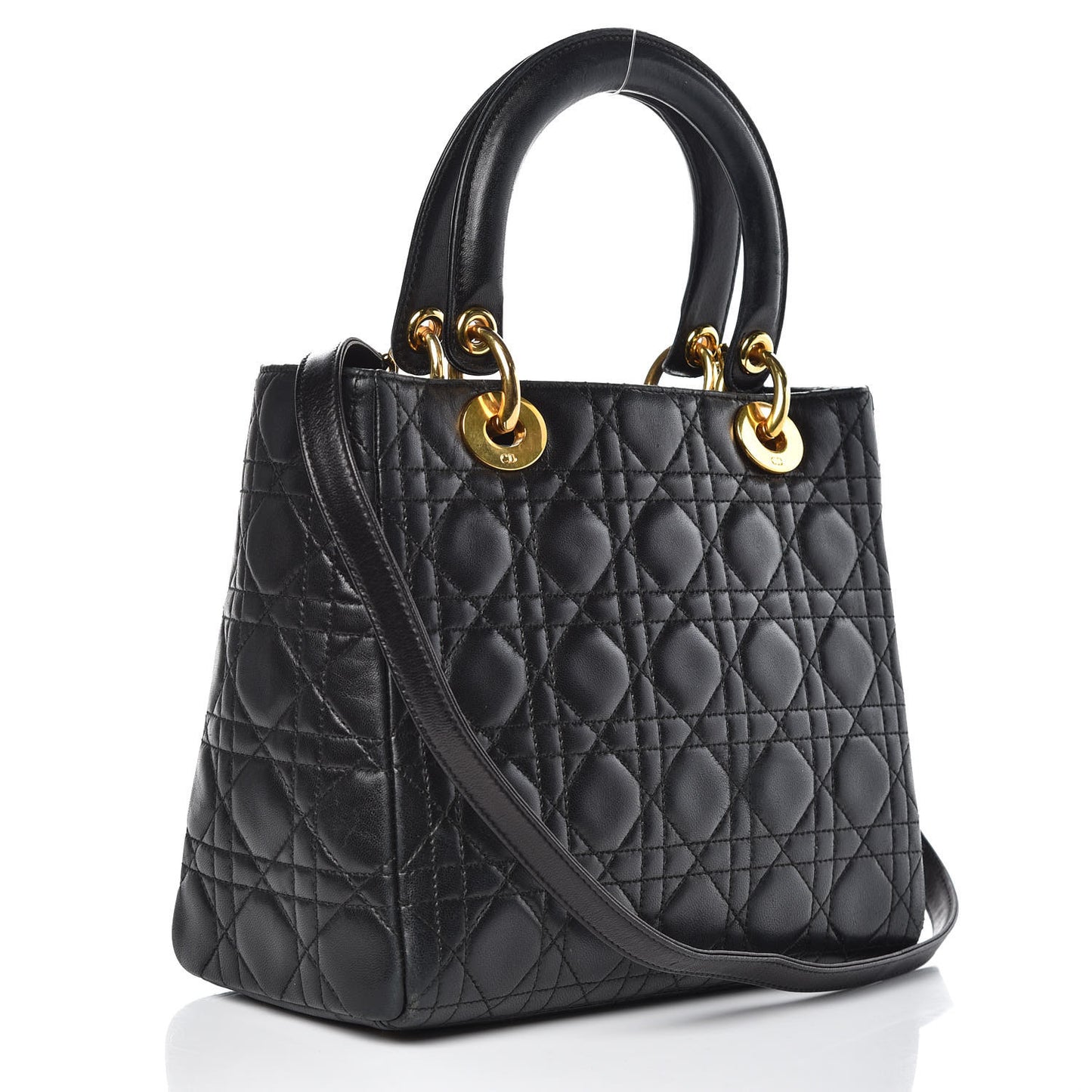 Lambskin Cannage Medium Lady Dior Black