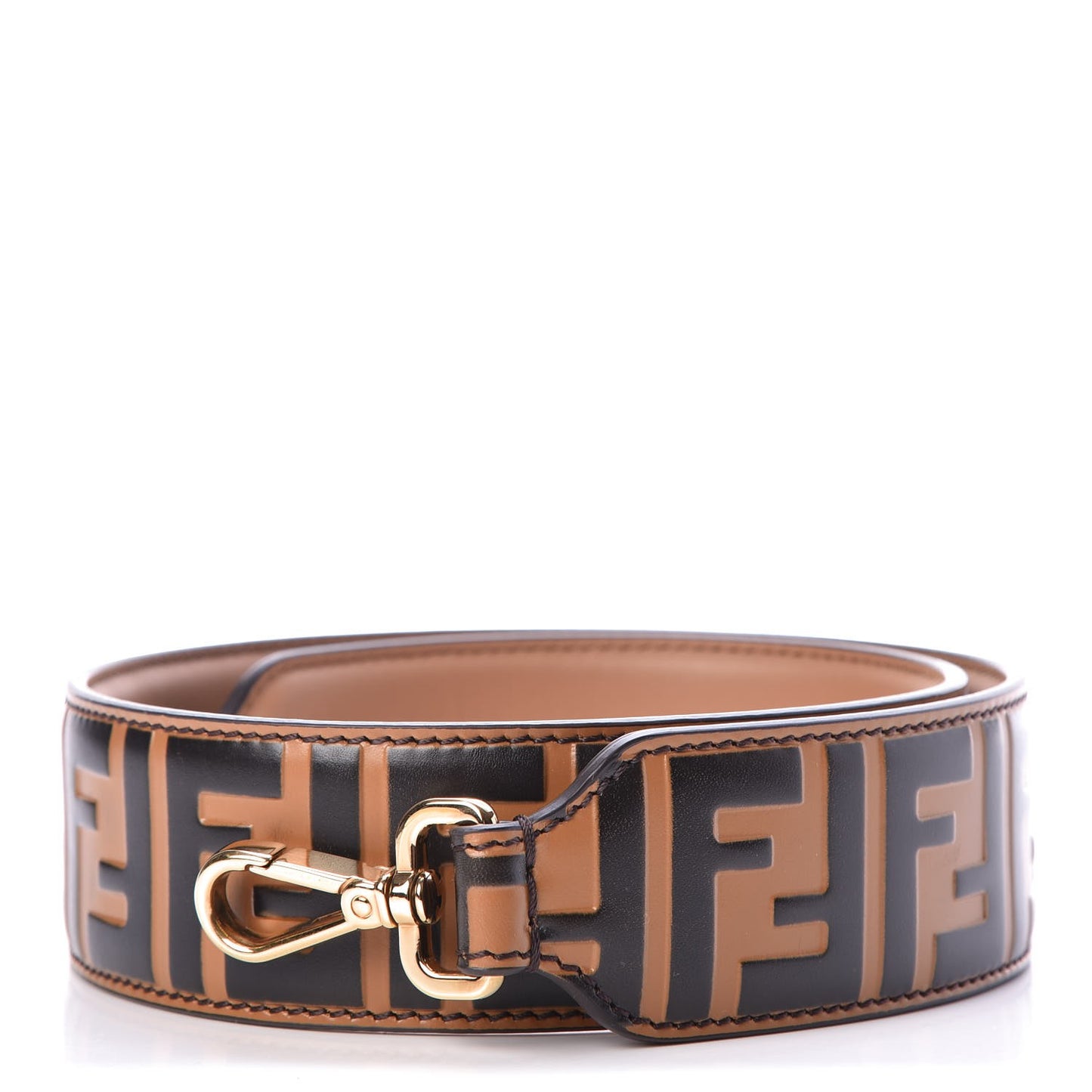 Calfskin FF 1974 Embossed Strap You Tobacco Black