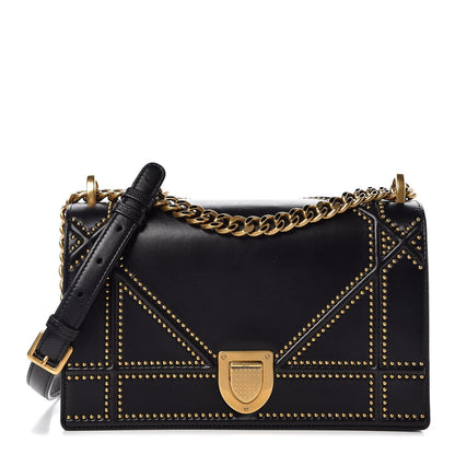 Christian Dior Lambskin Studded Medium Diorama Flap Bag Black 1 of 10