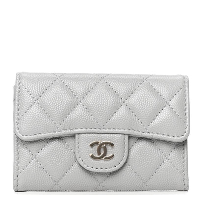 Chanel Caviar Quilted Flap Card Holder Wallet Grey 1 of 4