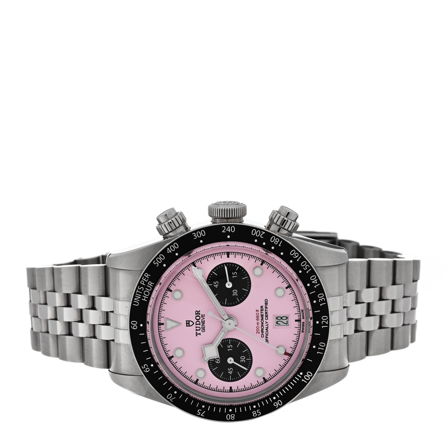 TUDOR Stainless Steel 41mm Black Bay Chronograph Automatic Watch Pink 79360N 2 of 5
