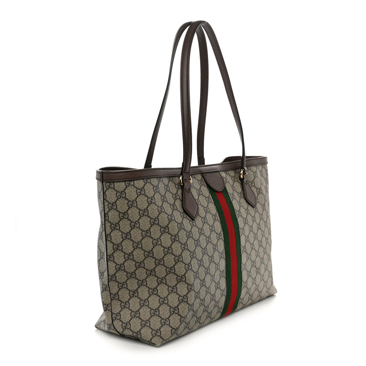 GG Supreme Monogram Medium Ophidia Shopping Tote Brown