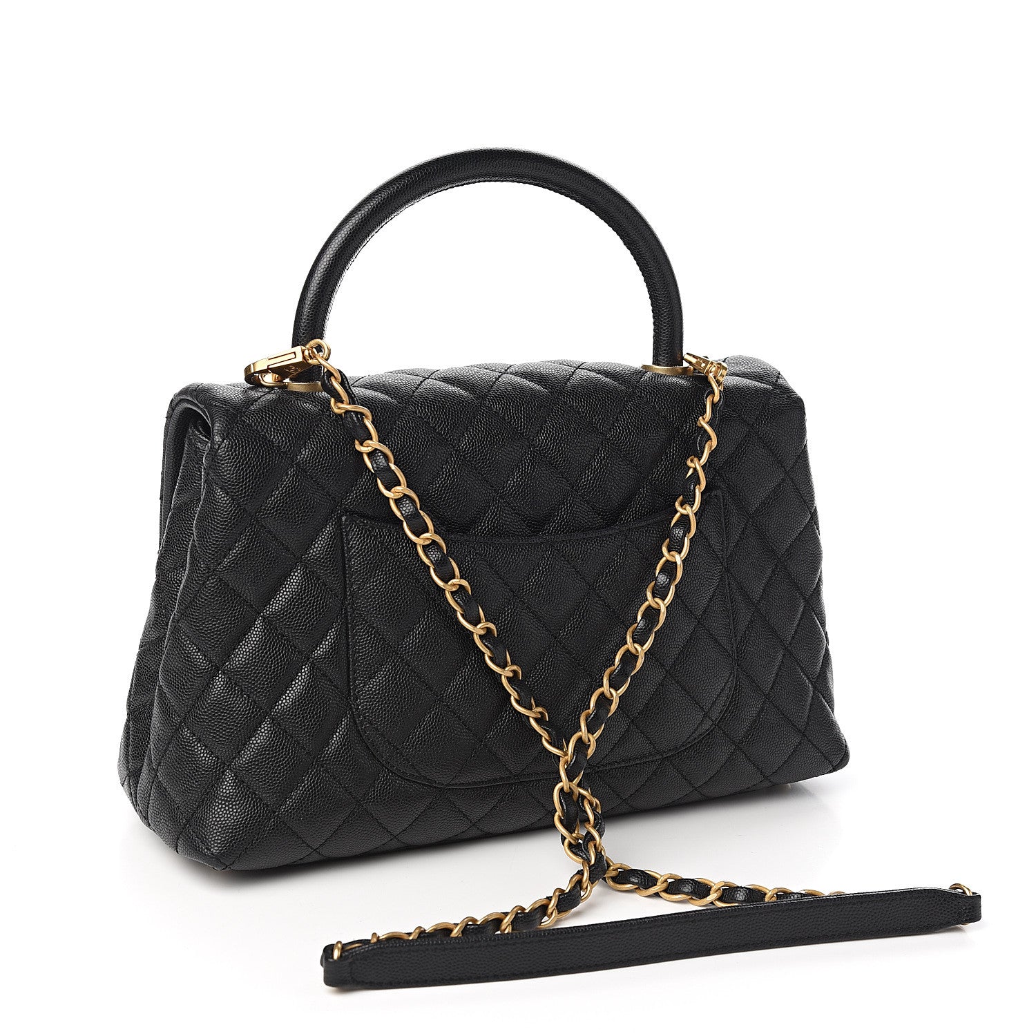 Chanel Caviar Quilted Small Coco Handle Flap Black 2 of 10